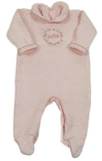 Růžový prošívaný teplákový overal s květy a límečkem Matalan