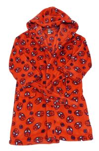 Červený chlupatý župan se Spidermanem a kapucí C&A