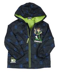 Černá vzorovaná šusťáková jarní bunda s kapucí - Ben 10 Mothercare