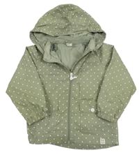 Khaki bodkovaná á plátenná jarná bunda s kapucňou H&M