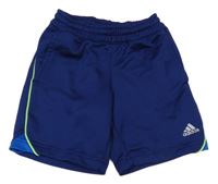 Tmavomodré sportovní funkční kraťasy s logem Adidas