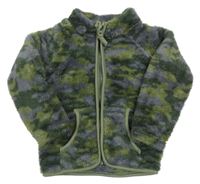 Tmavošedo-khaki army chlpatá prepínaci mikina Ergee