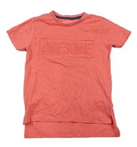 Červené melírované tričko s 3D nápisom Primark
