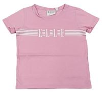 Svetloružové tričko s logom Elle