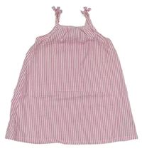 Bielo-ružové pruhované krepové šaty Nutmeg
