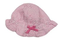 Bílo-růžový pruhovaný krepový klobouk George