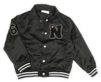 Černý šusťákový bomber s písmenem H&M