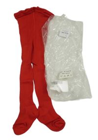 Nové - červené punčocháče 