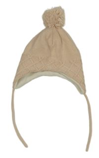 Pudrová pletená podšitá čepice s bambulí H&M