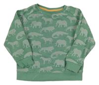 Zelená mikina so zvieratkami Pusblu