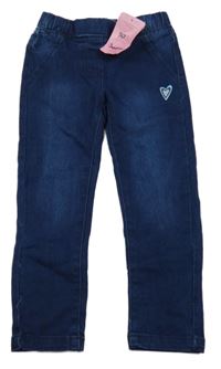 Nové - tmavomodré džegíny se srdcem Impidimpi