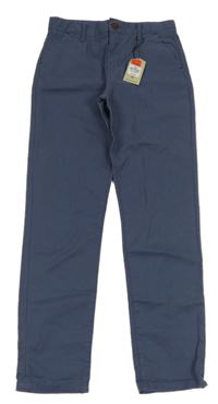 Nové - Tmavomodré plátenné chino nohavice Denim Co.