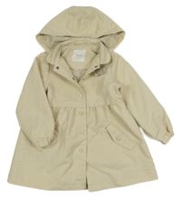 Smotanový jarný kabát s květem a kapucňou Next