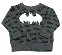 Šedo-černá vzorovaná mikina s Batmanem Next