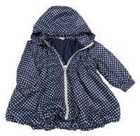 Tmavomodrá bodkovaná á šušťáková jarná bunda s kapucňou H&M