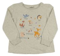 Sivá melírovaná mikina so zvieratkami Topolino