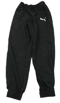 Černé šusťákové sportovní kalhoty s logem Puma