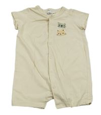 Svetlobéžový kraťasový overal so zvieratkami H&M