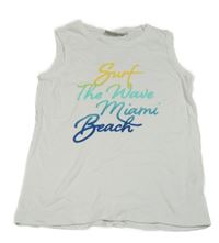 Biele tielko s nápisom Alive