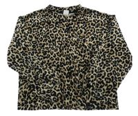 Hnědo-černé sametové leopardí triko Lindex
