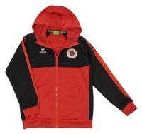 Červeno-čierna športová prepínaci mikina s logom a kapucňou erima