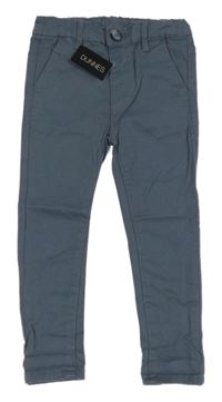 Nové - šedomodré plátenné chino nohavice dunnes