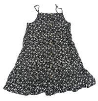 Čierne kvetované ľahké prepínaci šaty Matalan