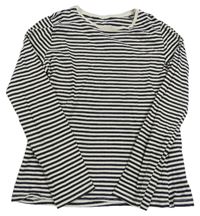 Béžovo-čierne pruhované tričko H&M