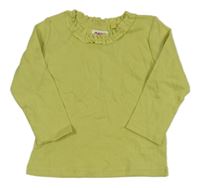 Světlezelené triko s volánkem zn.n