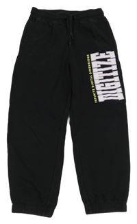 Čierne tepláky s nápisom H&M