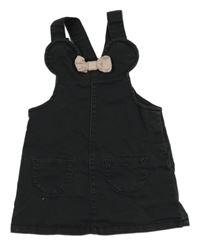 Tmavosivé rifľové na traké šaty s mašlou H&M