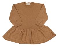Broskvové svetrové trblietavé šaty H&M