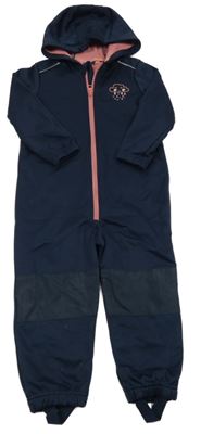 Tmavomodrá softshellová kombinéza s mrakem a kapucí Lupilu