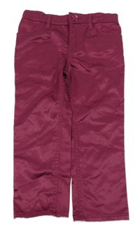 Vínové saténové nohavice H&M