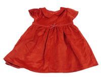 Červené sametové šaty s límečkem George