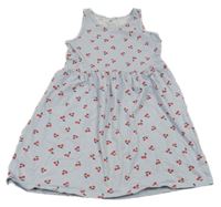 Modro-biele pruhované šaty s třešněmi H&M