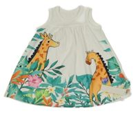 Nové - Smotanové šaty s žirafami  Shein