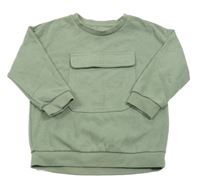 Zelená mikina s vreckom