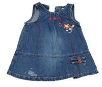 Tmavomodré rifľové šaty s kvetmi C&A