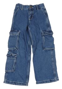 Modré cargo široké rifle Kids