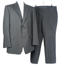 2set - Pánský hnědý proužkovaný společenský oblek