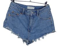 Dámské světlemodré riflové roztřepené kraťasy Topshop