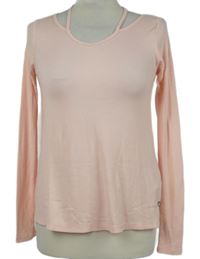 Dámské světlerůžové žebrované triko s průstřihy Hollister 