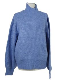 Dámský modrý svetr se stojáčkem Janina