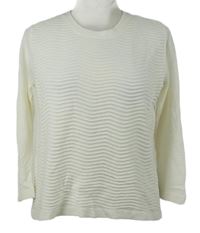 Dámský bílý žebrovaný lehký svetr 