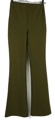 Dámske olivové zvonové nohavice H&M