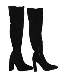 Dámské černé vysoké semišové kožačky na podpatku vel. 38