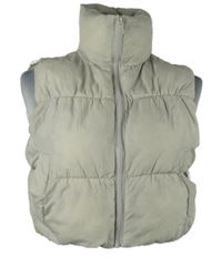 Dámska béžová šušťáková zateplená crop vesta H&M