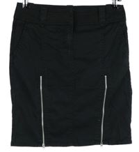 Dámska čierna plátenná sukňa so zipy Esprit