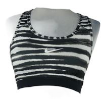 Dámský černo-šedý vzorovaný sportovní crop top Nike 